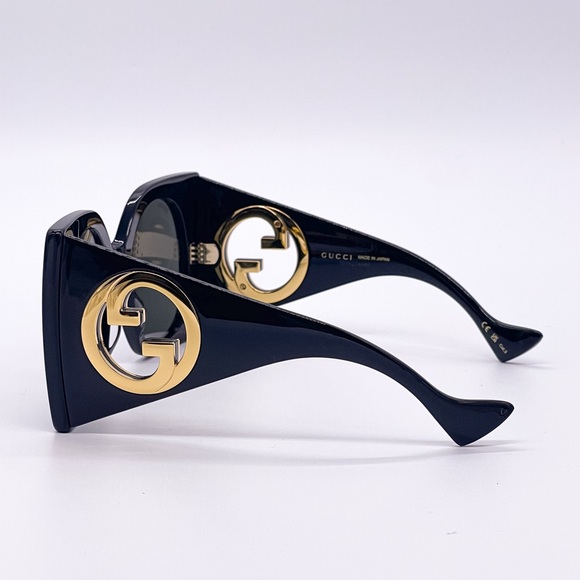 NEW GUCCI GG1254S 001 BLACK WOMEN OVERSIZED SUNGLASSES GUCCI - Picture 8 of 11